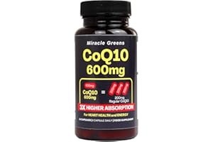 MACRO GREENS CoQ10 600mg – 3X Higher Absorption | Good for Statin Users - Antioxidant for Heart Health, Brain Protection and Essential for Energy Production | Ubiquinone Coenzyme Q10 | 60 Capsules - 2 Month Supply
