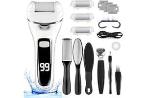 Czemo Pedicure Elettrico Professionale Piedi Calli Talloni Screpolati Lima Elettrica per Piedi Ricaricabile Lima per Piedi Elettrica con 3 Rulli di Ricambio, Set Pedicure Calli Piedi Rimozione