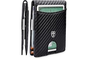 TRAVANDO Portefeuille avec Pince à Billets Rio Etui RFID Blocage Contre Piratage Bancaire - Mince Porte-Monnaie avec Clip en Métal - Porte-Carte de Crédit Sécurisé