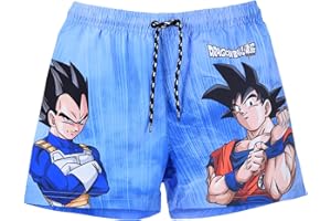 Dragon Ball Z Maillot de Bain Garçon, Bermuda Goku, Short de Bain Enfant, Tailles 4 à 10 Ans