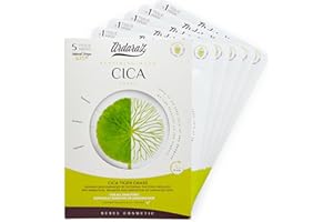 Ardaraz Mascarilla Facial Hidratante Reparadora con Concentrado de Cica y Acido Hialurónico. Mascarillas para la cara con Potente acción Hidratante y Antiarrugas. Pack de 5