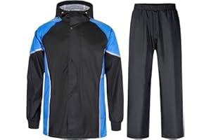 MeiLayM Pantalon de Pluie Imperméable pour Hommes et Réfléchissante Pantalon de Pluie Extérieur Blouson Léger Veste de Randonnée Veste de pluie de travail Vestes de pluie pour cyclistes Poches zippées