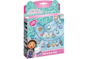 TOTUM TM ESSENTIALS Gabby's Puffy Bracelet à breloques pour enfants, autocollants à paillettes, bracelet pour bricolage pour filles et garçons, couleurs : violet, rose, turquoise, jaune