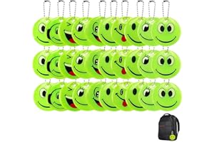 Heanvmyss Ciondolo Riflettente di Sicurezza,20 Pezzi Portachiavi Bambini,Ciondolo Catarifrangente,Portachiavi per Gadget Bambini per Zaini,Corsa Notturna,Compleanno,Ciclismo