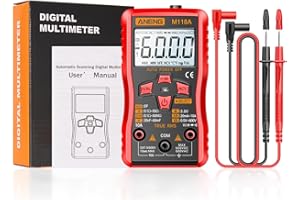 KWOXET Multimètre Numérique, Voltmètre Ampèremètre avec TRMS 2000 Points, Instrument de Mesure CAT II 1000V, CAT III 600V, Mesure de Capacité, Résistance, Courant AC et DC, Tension AC et DC.