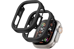 GEEDOOWIN Pack of 2 [No Screen Protector] Protective Case for Apple Watch Ultra/Ultra 2 49 mm, Ultra Thin All-Round Frame Bumper Case, Shockproof, Hard PC Case Protection for iWatch 49 mm Accessories