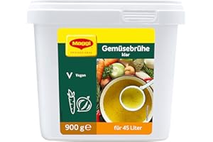 NESTLE PROFESSIONAL MAGGI Profesjonalny przezroczysty bulion warzywny, wegański, wydajność 45 l, 1 opakowanie (1 x 900 g GastroBox)