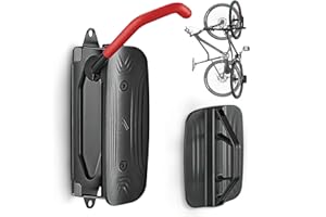 Mimoke Obrotowy uchwyt ścienny na rower – uchwyt na rower – pionowy stojak na rowery – przechowywanie roweru do garażu – MTB i rower wyścigowy, czerwony