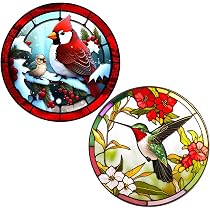 Autocollants Fenêtre Colibri Anti-Collision - 2 Pièces PVC 25x25cm - Décoratifs, Réutilisables - Pour Vitres