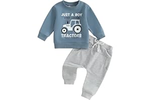 Vioyavo Completo Top Stampa Camion a Manica Lunga Bambino Elegante Set di Top Felpe Maniche Lunghe + Pantaloni Ragazzo