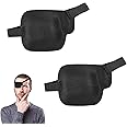 AIEX 2pcs 3D Eye Patches for Adults, Adjustable Eye Patches for Right Eye Comfortable Medical Eyepatch Black