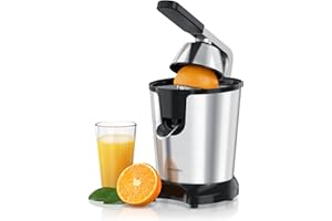 ‎ARENDO Arendo - Edelstahl Saftpresse elektrisch 1000 Watt - Zitruspresse Orangenpresse Entsafter - Hochleistungsmotor - sehr hohe Ergiebigkeit - Edelstahlkegel - BPA frei - Spülmaschinen-geeignet