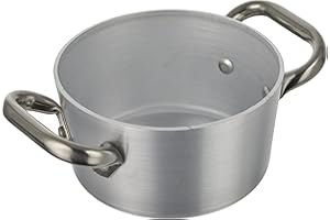 Pentole Agnelli ALMA10414, Casseruola Alta in Alluminio con 2 Maniglie in Acciaio, Alluminio Professionale 3mm, Diametro 14 cm