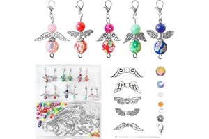 Xerteam 50 Stück Schutzengel Anhänger Schutzengel Schlüsselanhänger Hochzeit Taufe Anhänger, Schlüsselanhänger Selber Machen, DIY Perlen Anhänger Hochzeit Basteln für Weihnacht Taufe Kommunion