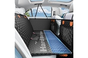 HikeSeptPals Protection Voiture Chien, aux Rayures et Imperméable Protection Voitures Chien, Fond Rigide Extension Housse Protege Voiture pour à la Plupart des Voitures et SUV(400lb)