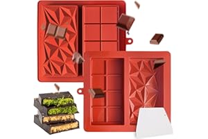 HUMTEOXI Stampo per Cioccolato in Silicone, 2 Pezzi Stampo Cioccolato Tavoletta Stampo Cioccolatini profondo per la cottura di dolci al cioccolato e la decorazione di torte
