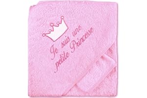 NOSBEBES ® Sortie de bain bebe, avec gant, brodé Fabriqué en EUROPE, cap de bain bebe, peignoir, 100% COTON, Serviette de Bain Bébé, cadeau naissance