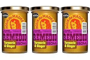 Agua de Madre Fresh Turmeric & Ginger Tea Infusion (Pack of 3), Fermented with Immune Boosting properties with Vitamin C & antioxidants