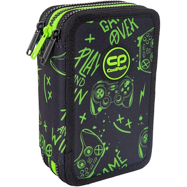 Doyomtoy Federmäppchen Mit Game-Design – Doppelter Reißverschluss, 21x10x7,5 Cm, Aus Polyester, Große Kapazität