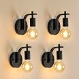 DELIPOP 2 Pezzi Applique Da Parete Interno Vintage, Nero - 12