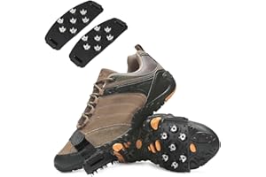 SZCLKJGS Crampons pour chaussures, crampons à glace pour bottes avec 7 pointes de chaussures, crampons à neige antidérapants, crampons de traction pour femmes et hommes, pour la marche, l'escalade, la