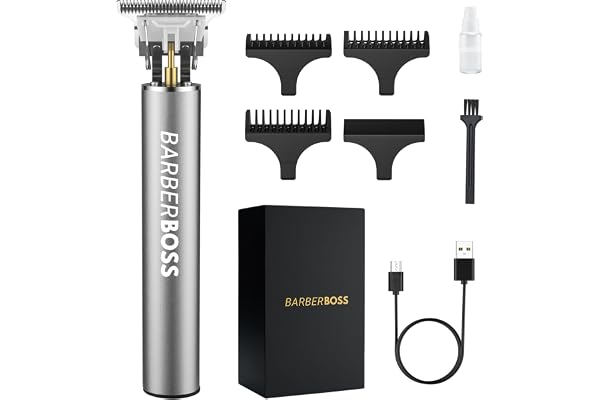 Barberboss Tondeuse à barbe pour homme, tondeuse à cheveux pour homme, tondeuse à cheveux sans fil pour homme, coupe de cheveux, tondeuse à barbe de détail QR-2068