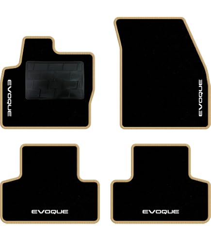 Tappetini In Velluto Per Range Rover Evoque II (dal 2019) – Set 4 Pezzi Nero Con Cuciture Argentate, Qualità Originale Made In Germany - 4
