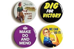 OZORATH WORLD WAR TWO LAND ARMY FANCY DRESS BADGE BUTTON PIN SET (Size is 1inch / 25mm diameter)