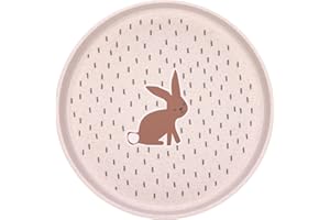 LÄSSIG Plato infantil Kids Plate Vajilla para niños sin BPA, para lavavajillas y microondas/Plate PP/Cellulose Little Forest Rabbit