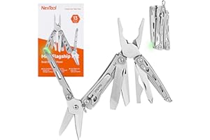 NexTool F12 Mini Multitool, 13-in-1 Keychain Multitool with Serrated Scissors, File and Safety Lock, Upgraded 80Cr14Mov Steel Multi Tool for EDC, Outdoor Adventures and DIY, Gifts for Men