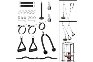 FASPUP Poulie Musculation, Double Poulie Musculation Maison Cable Poulie Triceps Musculation Poulie Haute et Basse Tirage Poulie Musculation Entraîner Dos Bras