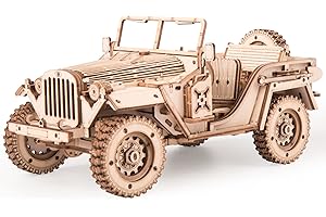 Rowood Puzzle 3D Bois Maquette Voiture en Bois a Construire Adulte - Jeep Construction Bois Modelisme Maquette Adulte - Puzzle en Bois Kit Cadeaux pour Adultes Et Adolescents