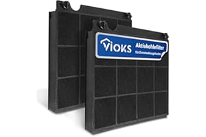 VIOKS SET 2x Filtres à Charbon Actif Hotte D'aspiration Remplacement pour Elica Model15 Wpro 484000008575 CHF15/1 Type15 MCFE01 902980045/6 197465 AH040 FCH160 49019595 9029793818