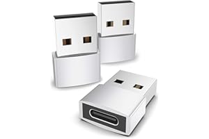 Syntech USB C Female to USB Male Adapter Pack of 3 Type C to USB A Converter Compatible with iPhone 15/14/13/12 Pro Max iPad Air 6 Apple Watch Series 9/8/7 AirPods 3 Samsung Galaxy etc,Silver