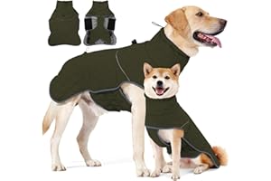HEYWEAN Manteau Chien Imperméable Veste Chien Manteau Chaud pour Chien Doublée en Polaire Manteaux d'hiver pour Chiens Réfléchissante avec D-Ring Veste Imperméable pour Petits, Moyens et Grands Chiens