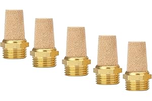 CNCTEC Lot de 2, 5 ou 10 silencieux pneumatiques en bronze fritté 1/2" (5, 1/2")