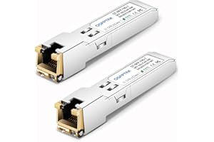 QSFPTEK 2Pack 10GBASE-T SFP+ to RJ45 Copper Module Mini-GBIC Transceiver for Cisco SFP-10G-T-S, Ubiquiti UF-RJ45-10G, Netgear, Mikrotik, D-Link, Supermicro, Linksys, CAT6A/CAT7, up to 100FT(30M)