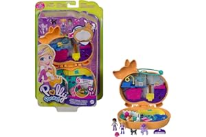 Polly Pocket Corgi Cuddles Compact with Pet Hotel Theme, Micro Polly & Shani Dolls, 2 Dog Figures Fun Features & Surprise Reveals, Great Gift for Ages 4 Years Old & Up, GTN13