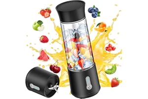 AUIFFER Smoothie Mixer to go, Portable Blender Mixer Klein 500ml 150 W Type-C 6 Klingen Tragbarer Mixer Smoothie Maker to go, Standmixer Klein für Milchshake Shake Babynahrung Fresh Juice BPA-freie (Schwarz)