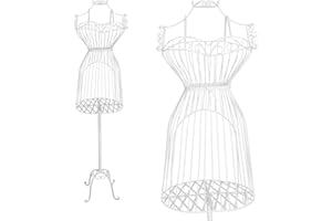 PrimoLiving Mannequin de Couture en métal Diva en Blanc avec Compartiment de Rangement - Mannequin Vintage - idéal comme Mannequin féminin ou portemanteau - P-05958