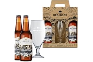 Red Rock Brewery Traditional British Ale Gift Set with Glass - 2x 500ml Bottles of English Beer (Capstan 5.8%)