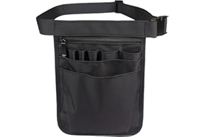 Ksvaye Riñonera de Enfermera, Salvabolsillos Enfermeria Cinturón Herramientas Nylon con Cinturón Ajustable y Varios Compartimentos, Porta Herramientas Cintura para Tijeras, Gasa, Estetoscopio