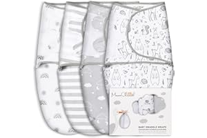 Mama Cheetah Baby Swaddle Sack, Organic Swaddle Blanket, Newborn Swaddle Sleep Sacks, Adjustable Infant Swaddle Wrap, Easy Swaddles for Boy Girl 0-3 Month, Baby Essentials, Nursery Swaddling, 4-Pack