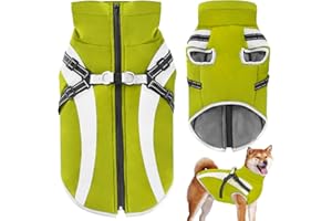 Oslueidy Abrigo Impermeable para Perros con Tirantes,Chaqueta Térmica de Invierno a Prueba de Viento Ropa para Mascotas Abrigos Perro para Pequeños Medianos Grande Perros (Verde, 4XL)