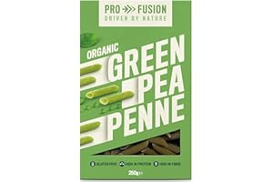 Profusion Organic Green Pea Penne Pasta, 250g - High in Plant-Based Protein & Fibre - Grain-Free, Gluten-Free, GMO-Free & Suitable for Vegans