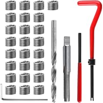 LEONTOOL Kit De Réparation De Filetage M6 X 1,0 Mm, Kit De Réparation De Filetage Hélicoïdal, Perceuse Hélicoïdale, Kit De Réparation De Filetage Métrique, Kit D'outils De Refiletage Portable