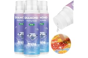 NAIMOER Colle Diamond Painting 360ML,Colle transparente pour Peinture au Diamant,Diamond Painting Accessoires,Scellant pour Fixer et Sceller les Kit Diamond Painting Conserve son éclat pour toujours