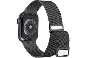 YLK Métal Bracelets Compatible avec Apple Watch 38mm 40mm 41mm 42mm 44mm 45mm 49mm, Acier Inoxydable en Métal Compatible pour iWatch Series 9 8 7 6 5 4 3 2 1 SE/SE2/Ultra/Ultra 2, Noir