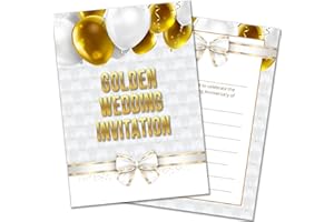 Olivia Samuel 20 x Golden Anniversary Party Invites from A6 Double Sided Cards with Envelopes