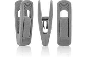Andiker 20 Pinzas de Terciopelo para Ropa, Antideslizantes, Fuertes y flocados con Dedos para Perchas de Terciopelo Fino, Trajes, Pantalones, Faldas (Gris)